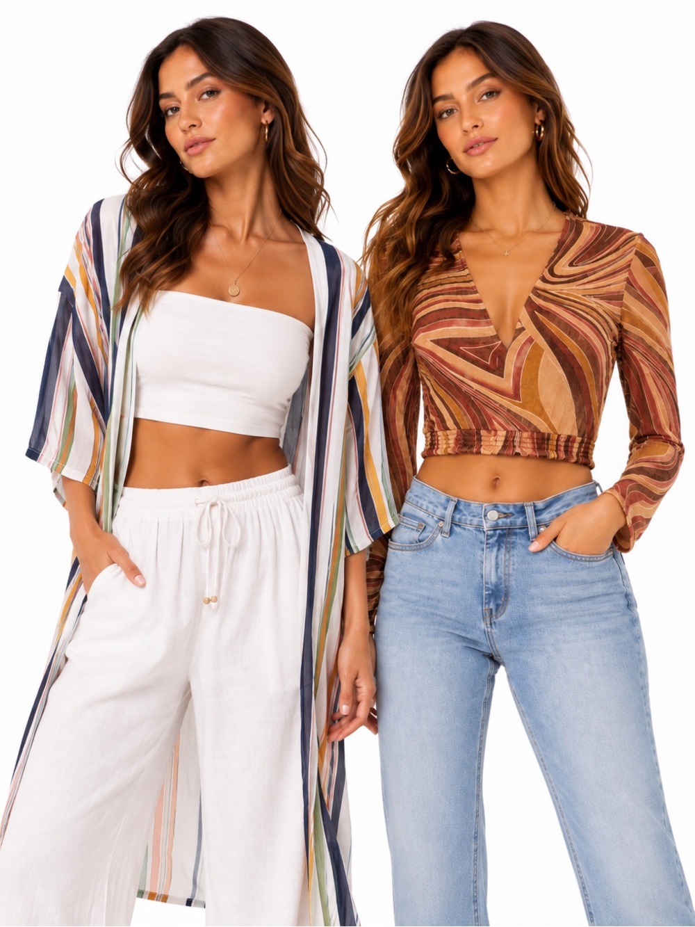 🌴✨ Retro Boho 2-Piece Top Bundle | Size Small | Vintage + Forever 21